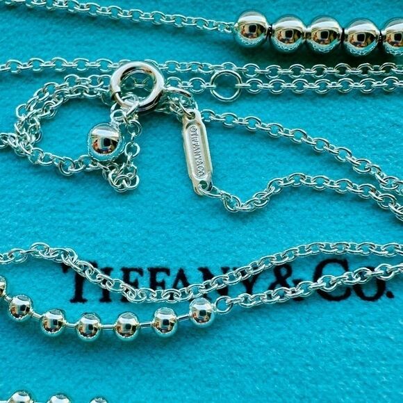 Tiffany & Co. Mixed Bead Chain in Sterling Silver Necklace, 28-30” - Picture 5 of 5